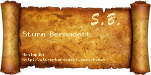 Sturm Bernadett névjegykártya